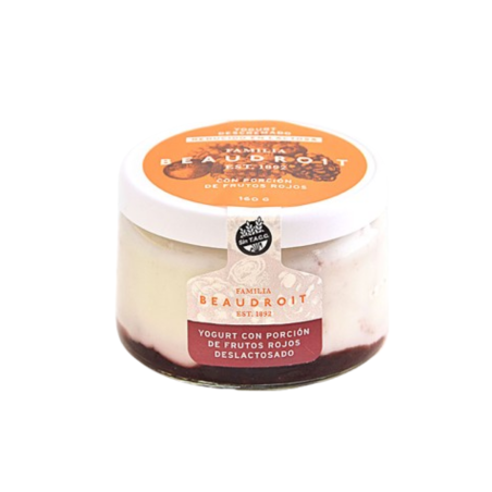 Yogur Deslactosado con porción de Frutos Rojos x 160 gr. - Familia Beaudroit