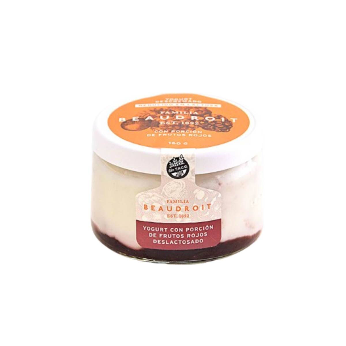 Yogur Deslactosado con porción de Frutos Rojos x 160 gr. - Familia Beaudroit Yogur Deslactosado con porción de Frutos Rojos x 160 gr. - Familia Beaudroit