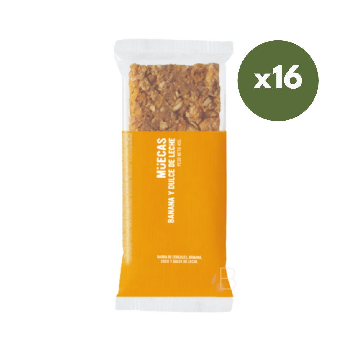 Caja de Barras de Cereal sabor banana x 16 unidades - Muecas