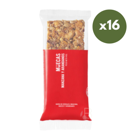 Caja de Barras de Cereal sabor Manzana x 16 unidades - Muecas