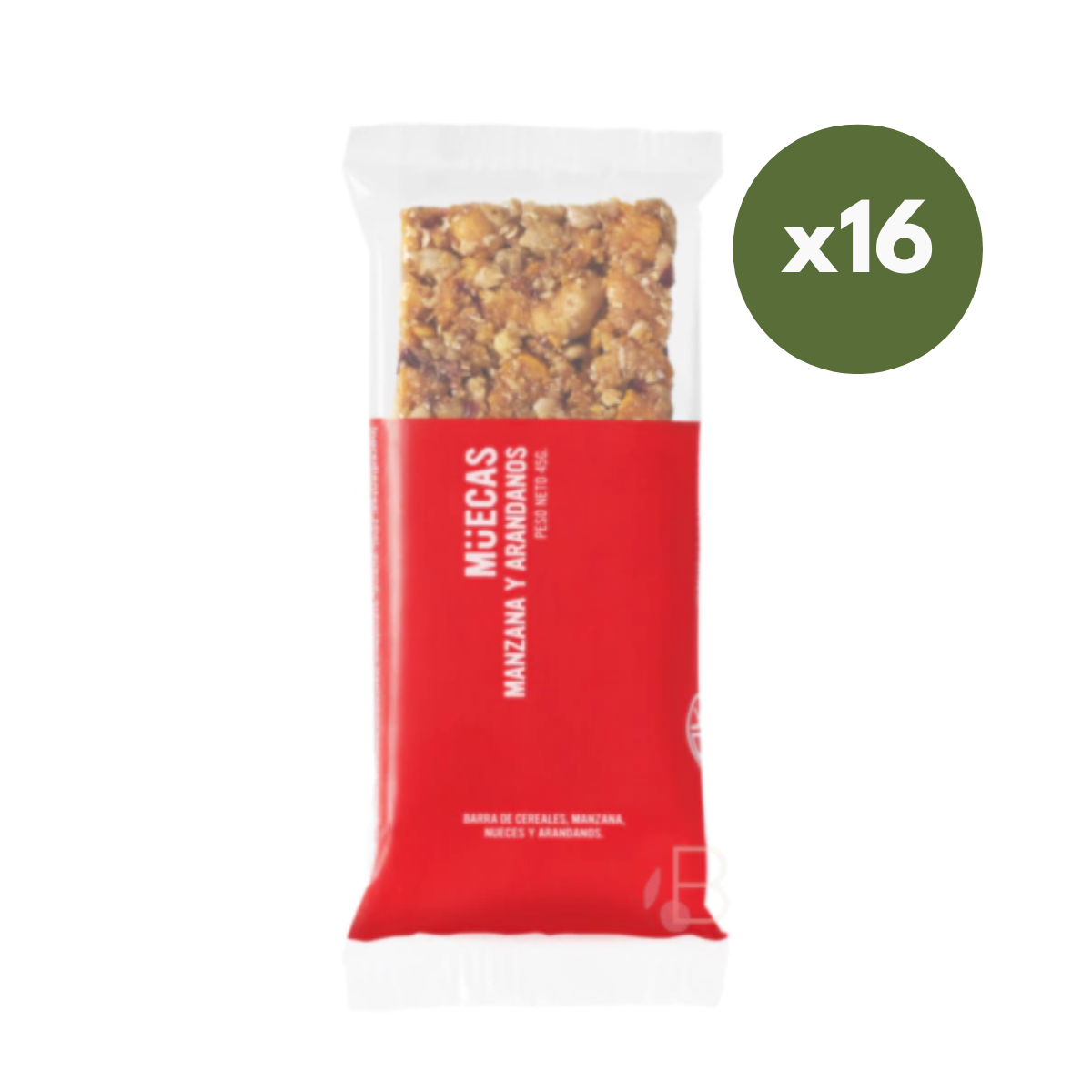 Caja de Barras de Cereal sabor Manzana x 16 unidades - Muecas