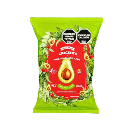 Crackers de Maiz y Papa sabor Guacamole x 70 gr. - Maixanas