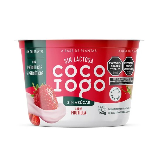 yogur vegano sin azúcar sabor frutilla