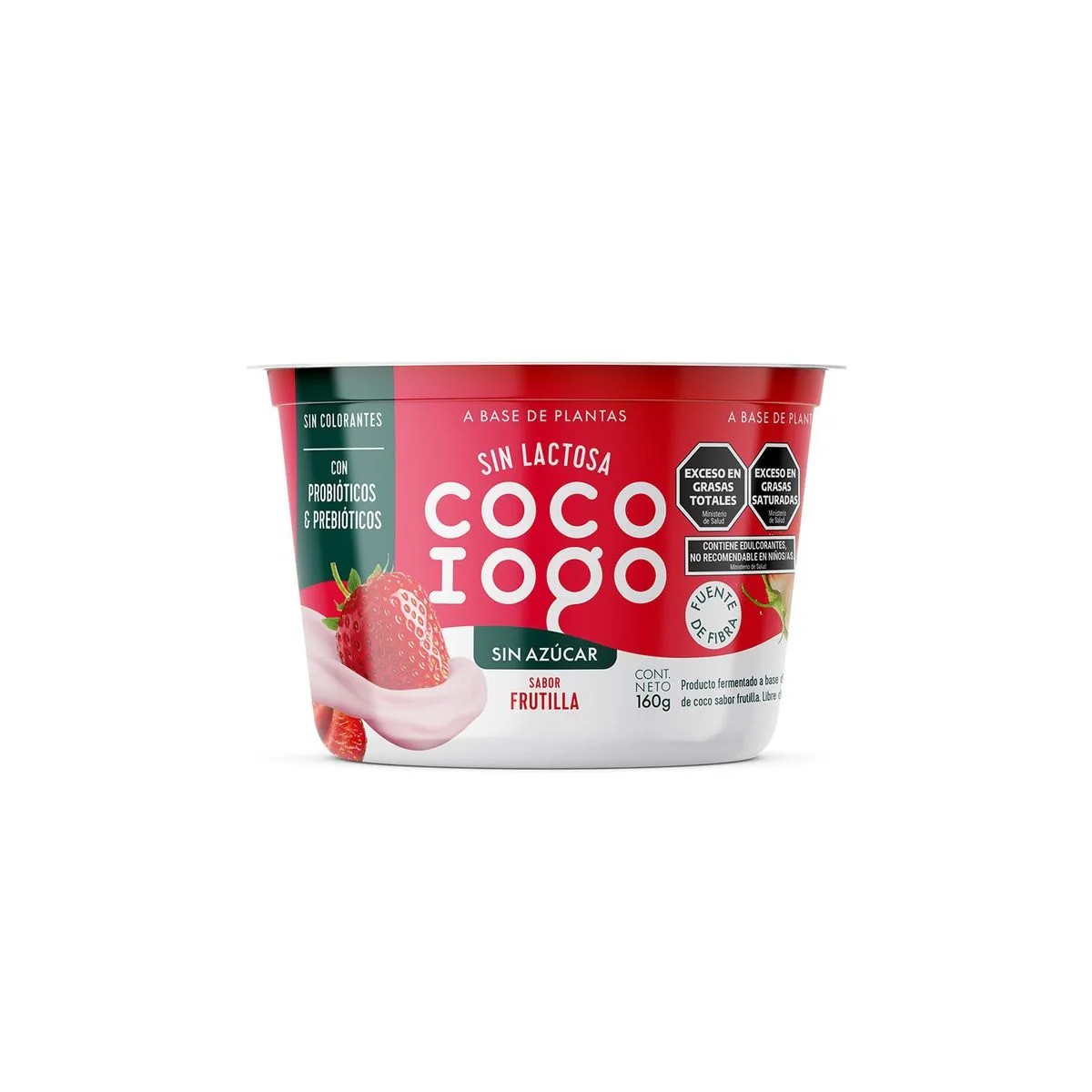 yogur vegano sin azúcar sabor frutilla