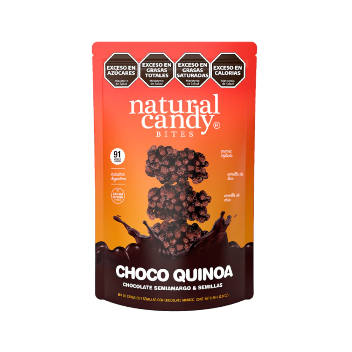 Bites choco quinoa chocolate semiamargo x 80 gr. - Natural Candy