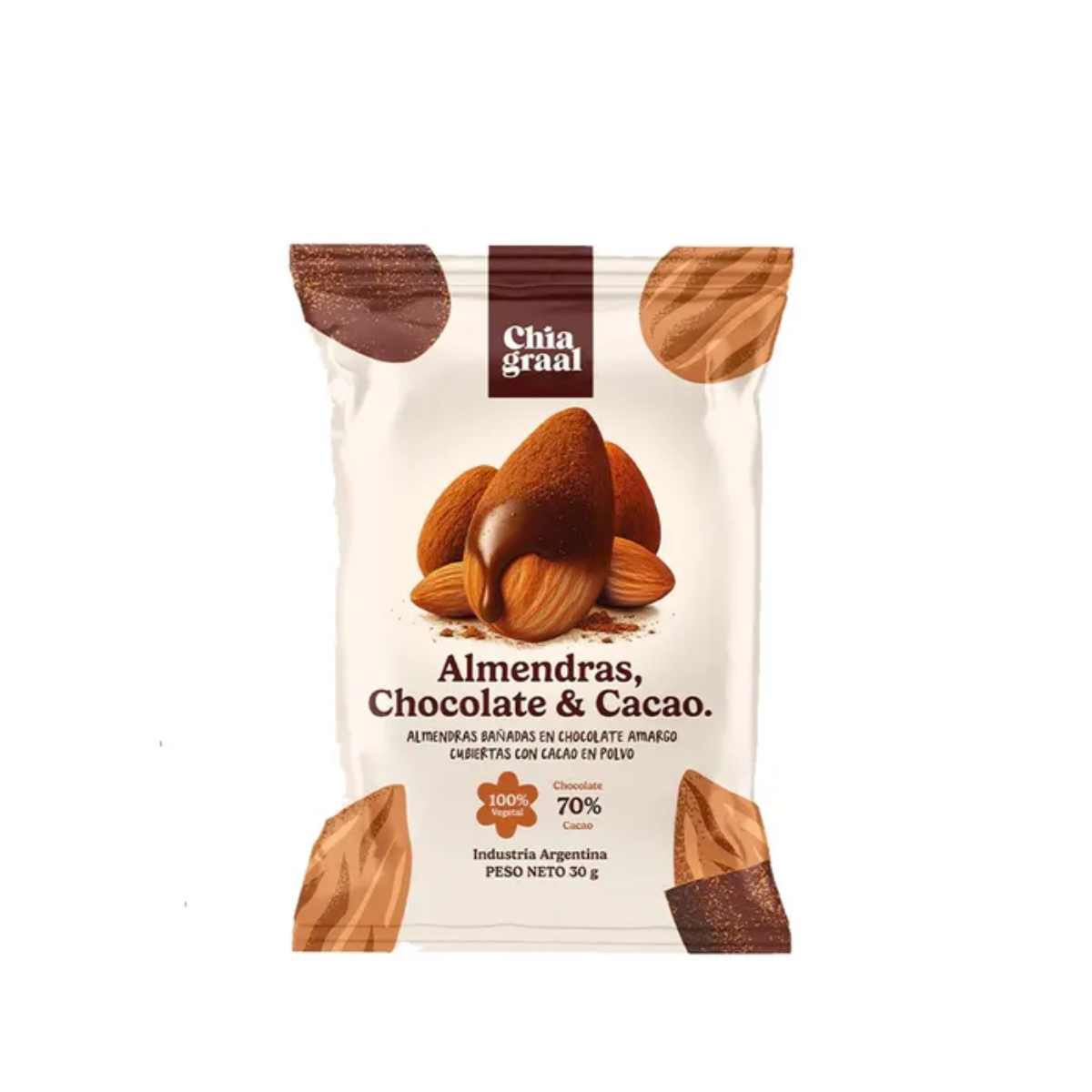 Almendras con cacao y chocolate x 30 gr. - Chia Graal