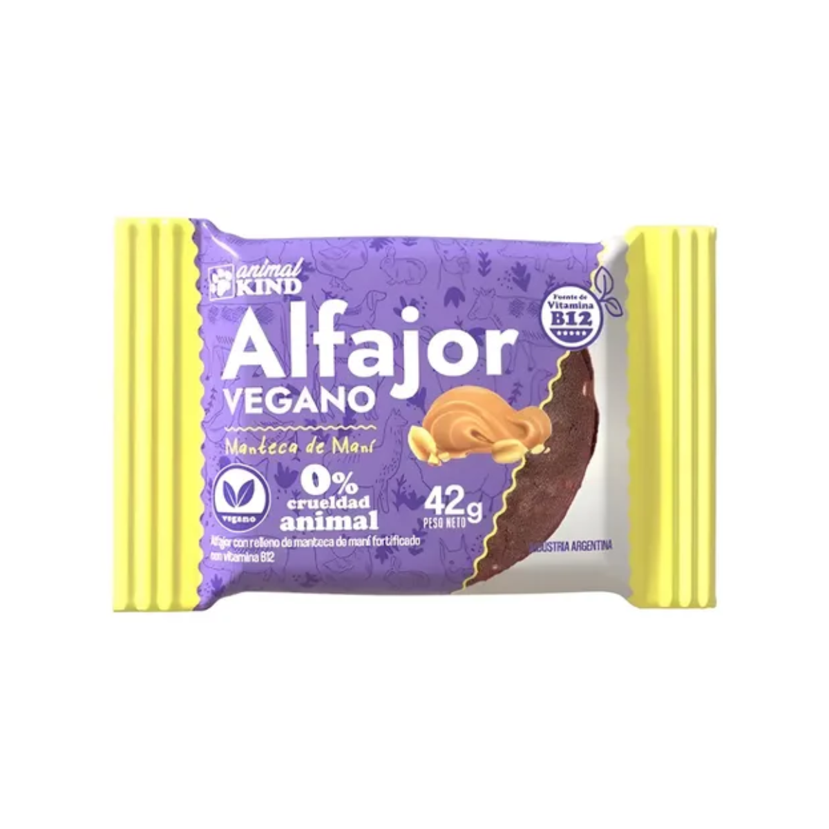 Alfajor de manteca de mani vegano x 42 gr. - Animal Kind