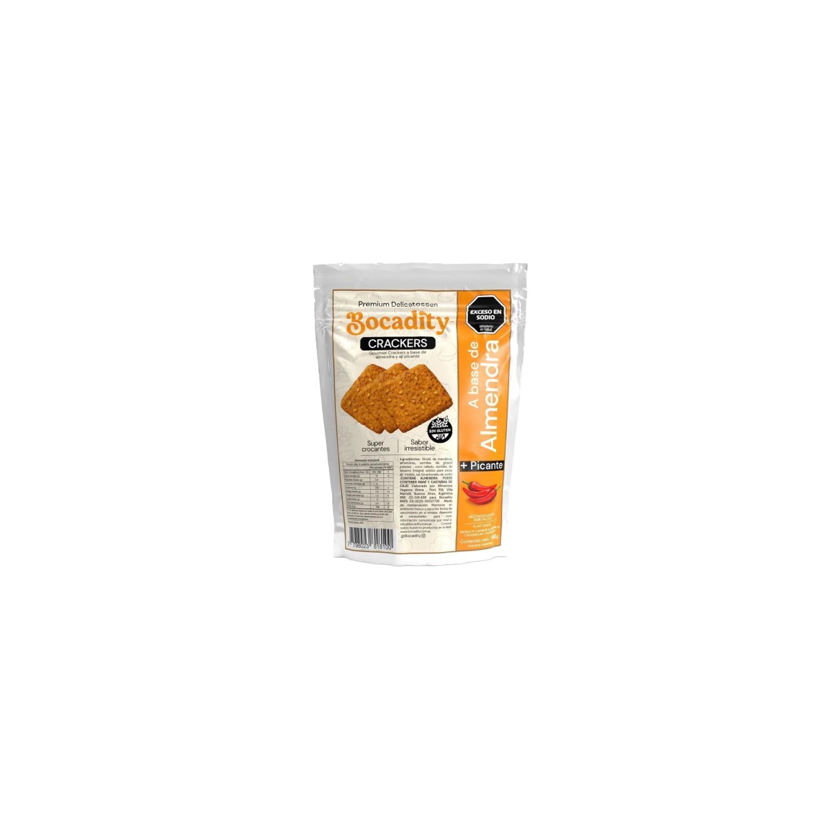 Crackers a base de almendras y ají picante x 100 gr. - Bocadity