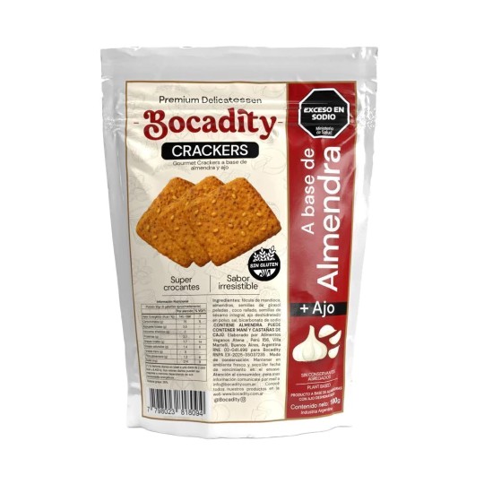 Crackers a base de almendras y ajo x 100 gr. - Bocadity
