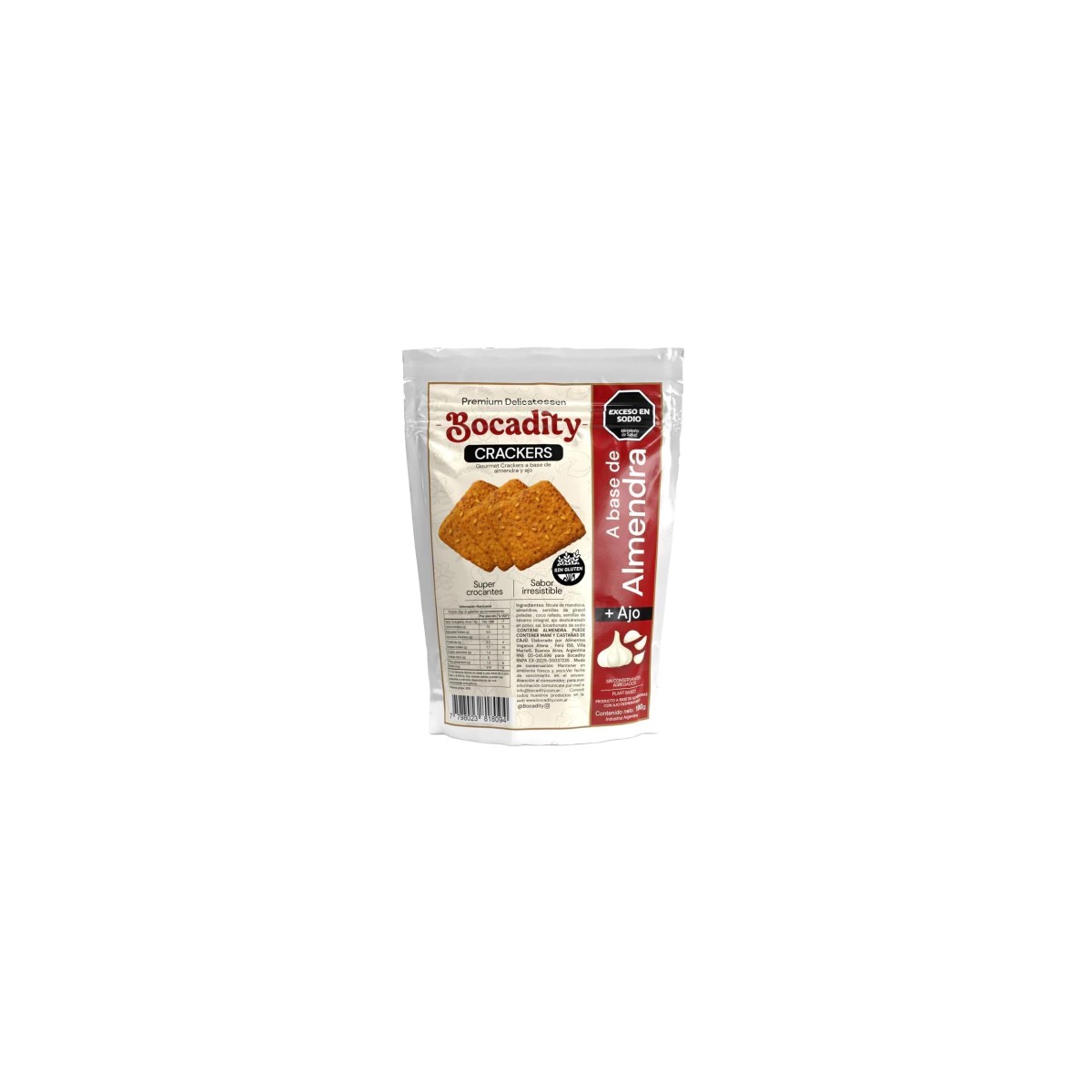 Crackers a base de almendras y ajo x 100 gr. - Bocadity