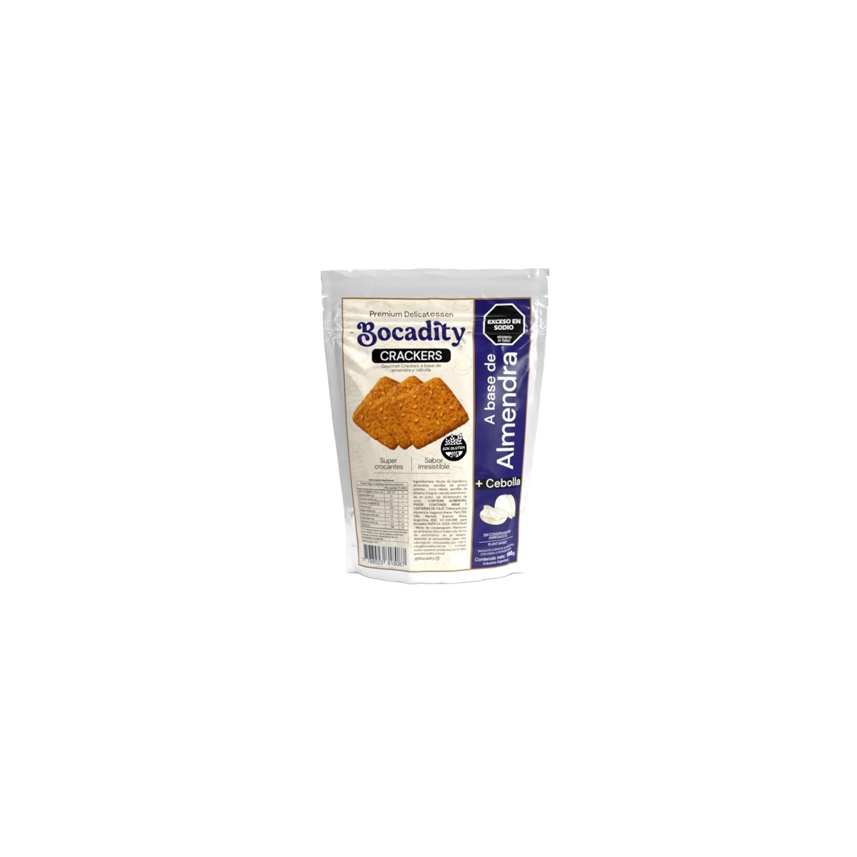 Crackers a base de almendras y cebolla x 100 gr. - Bocadity